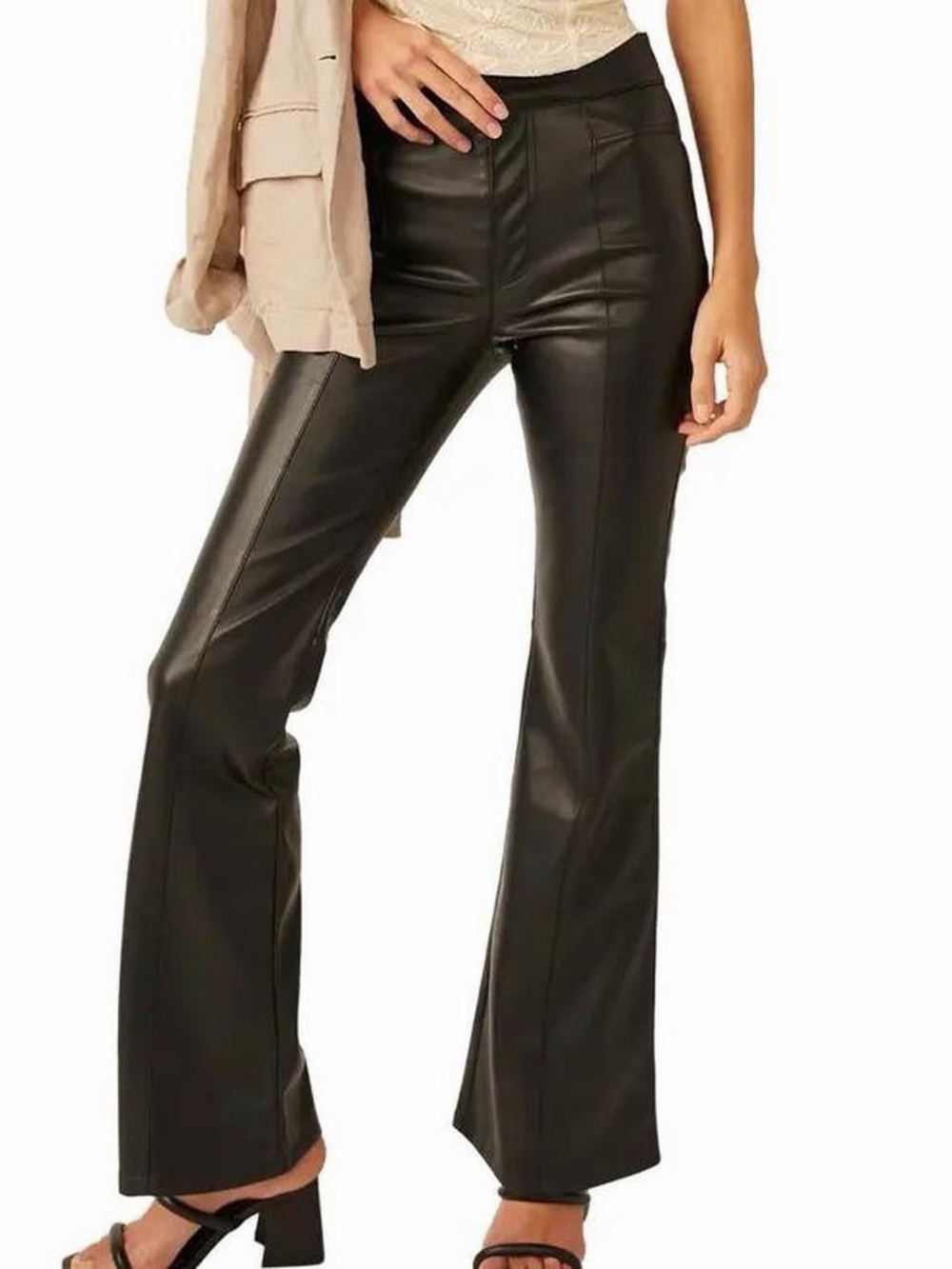 We The Free x Free People Uptown High Waist Faux Leather Flare Pants